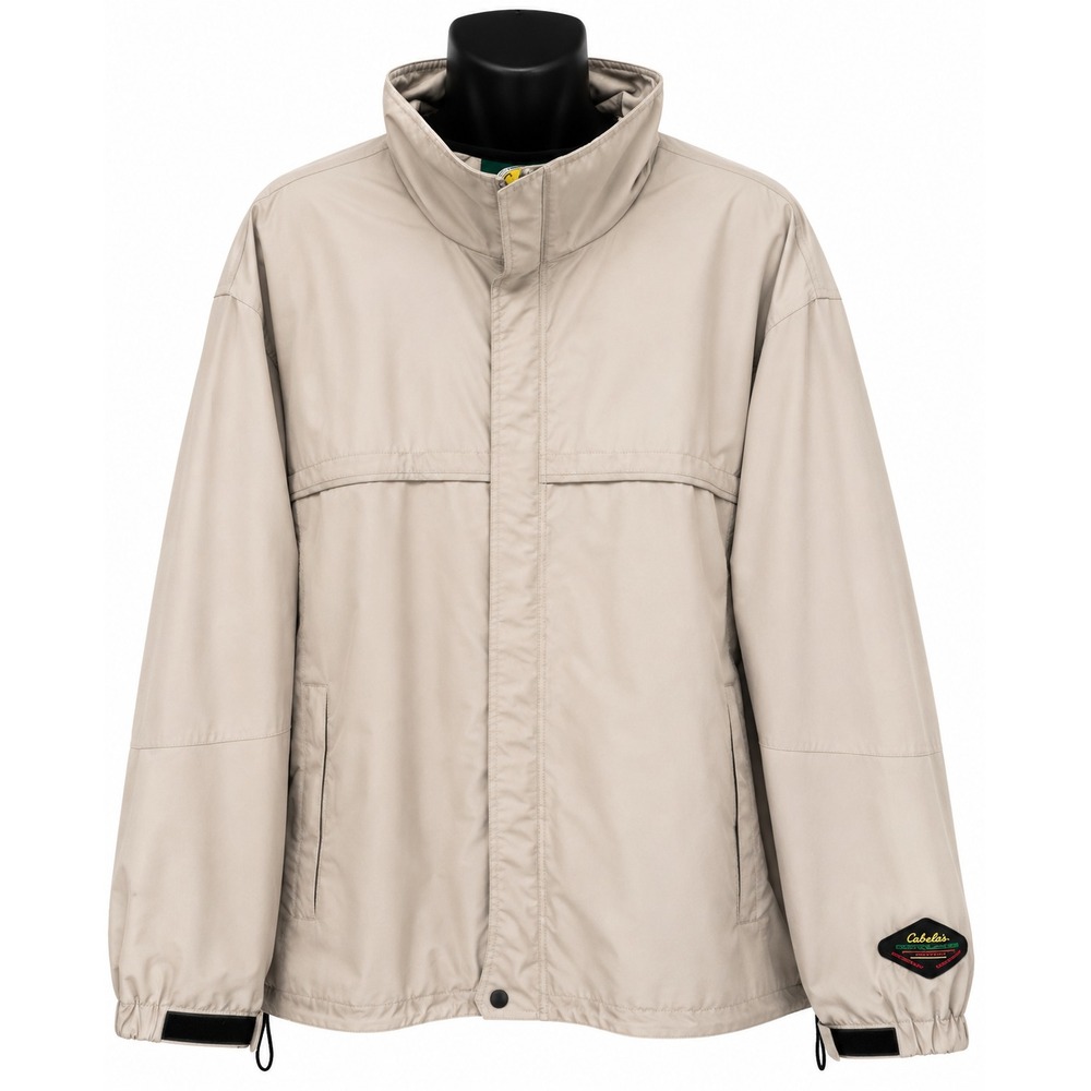 Cabela's Men's Dry-Plus System Coat Jacket Large Beige Waterproof Breathable